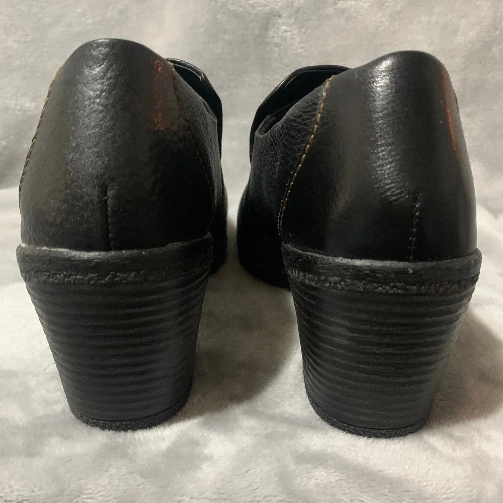 BOC Born Concept Black Leather Ankle Boots Booties Women's US‎ 9.5 EU 41 Block